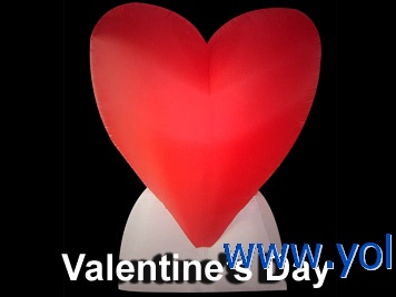 valentines day inflatable heart decoration light