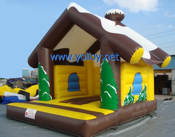 Inflatable cabin jumping bouncy house for kids party