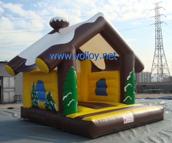 Inflatable cabin jumping bouncy house for kids party