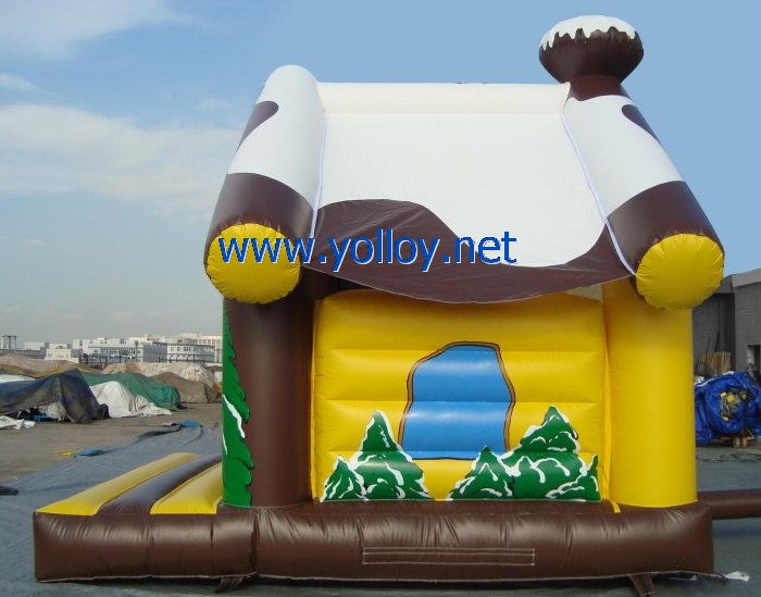 Inflatable cabin jumping bouncy house for kids party