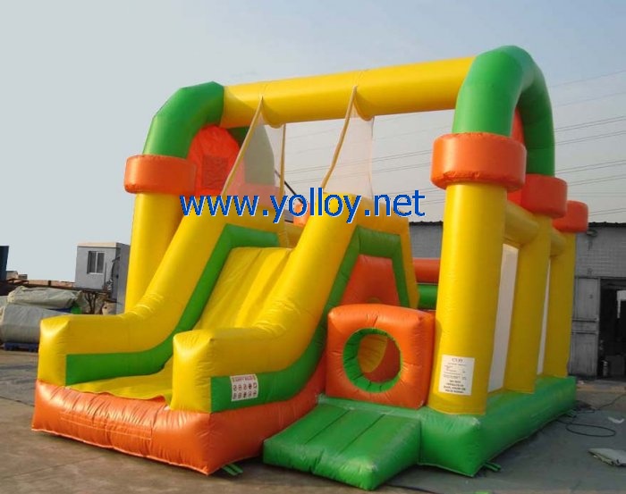 Inflatable bouncy castle with slide moonwalk