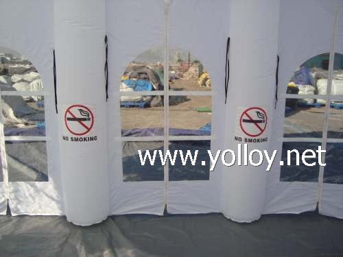 White inflatable wedding party tent for outdoor evening