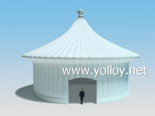 White inflatable pagoda tent for party event