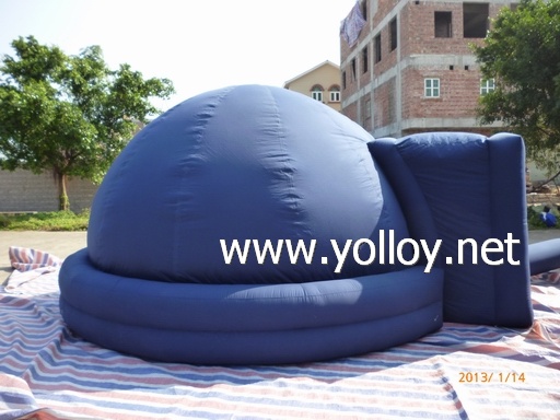 Inflatable projection dome tent