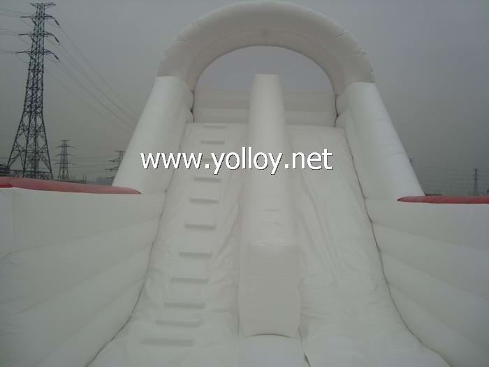 inflatable red bus slide