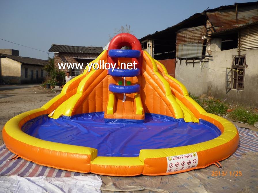 Small Double inflatable water slide for pool