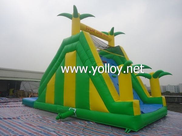 tropical inflatable water slide with pool