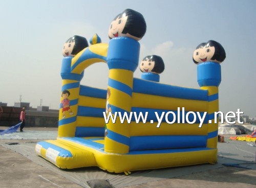 Inflatable bouncer Dora the explorer moonwalks in blue