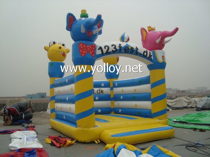 Inflatable bouncer elephant moonwalks jump house