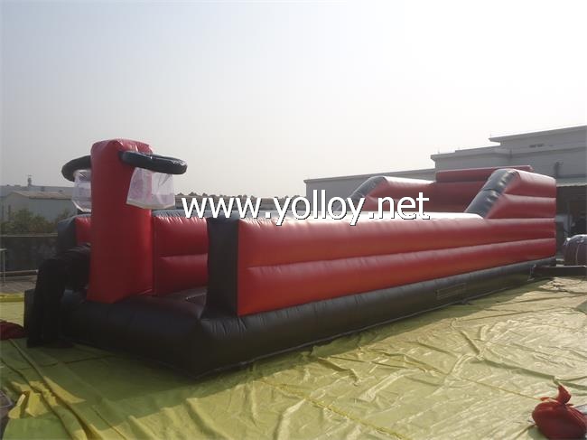 inflatable bungee wall with stretch cord tied