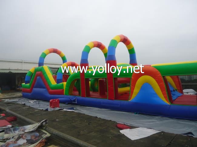 inflatable obstacle course tunnel circle