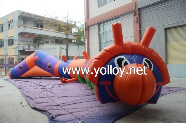 cute inflatable caterpillar worm tunnel for kids