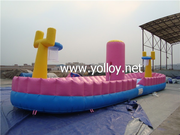 inflatable bungee run trampoline basketball