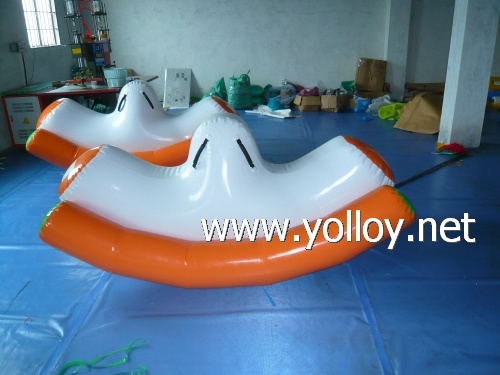 inflatable teetor totter pool game