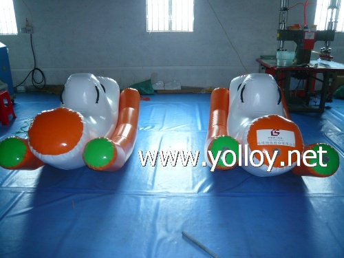 inflatable teetor totter pool game