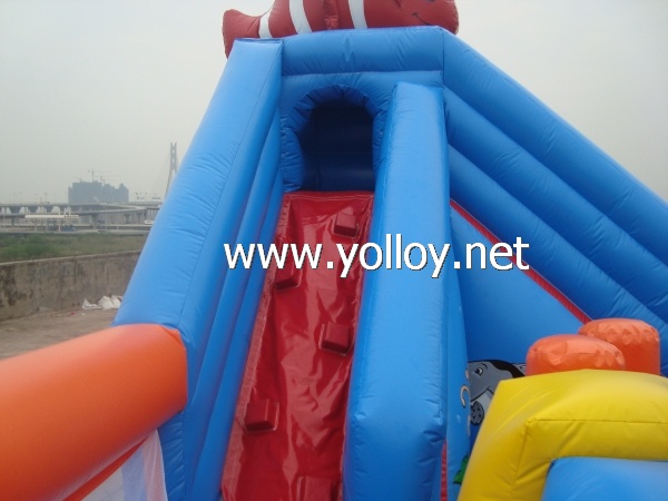 Shake inflatable bouncy castle Childrens park