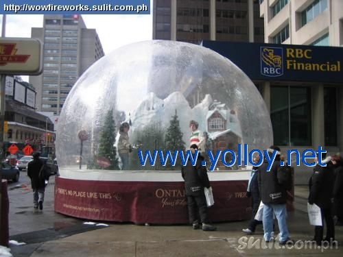 Christmas snow globe for party event tent