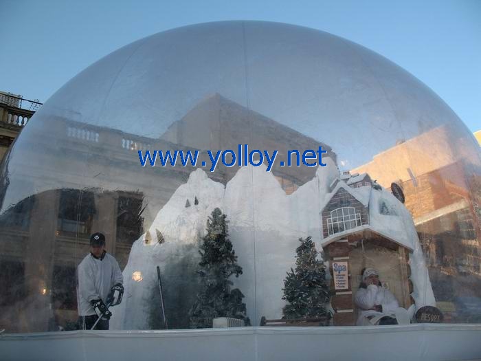 Christmas snow globe for party event tent