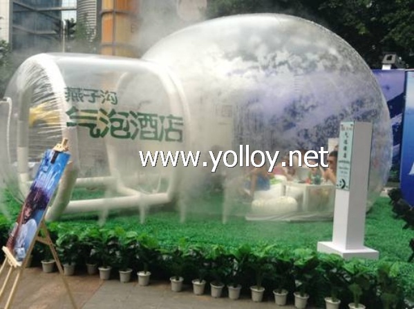 clear inflatable lawn bubble