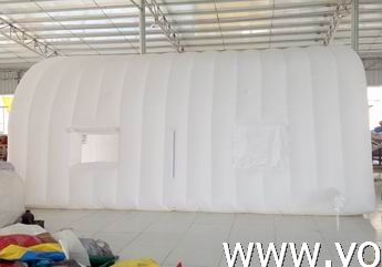 white inflatable car storage tent