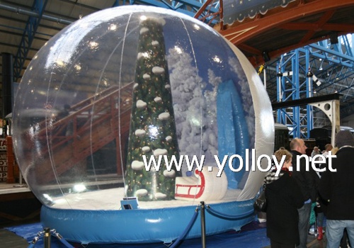 transparent life size snow dome with inflatable base