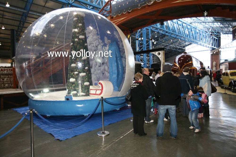 transparent life size snow dome with inflatable base