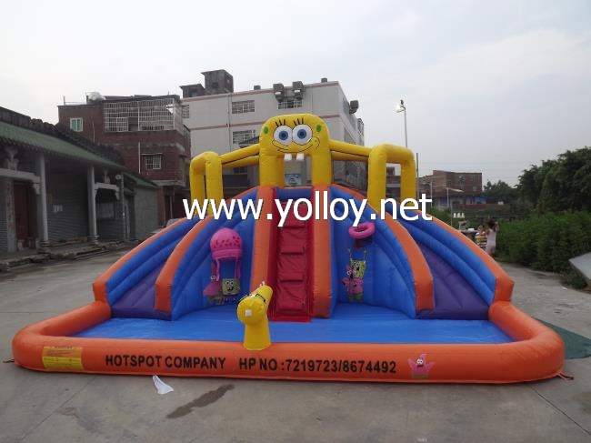 inflatable sponge bob water slide