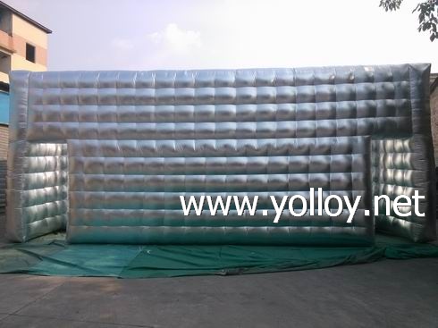 Inflatable silver stage for catwalk fashion shows