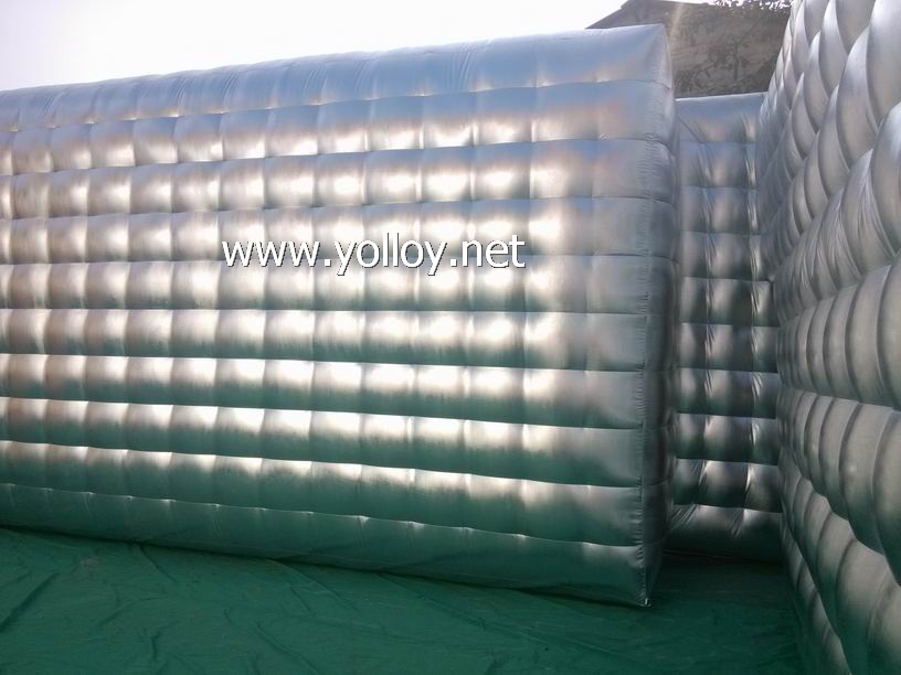 Inflatable silver stage for catwalk fashion shows