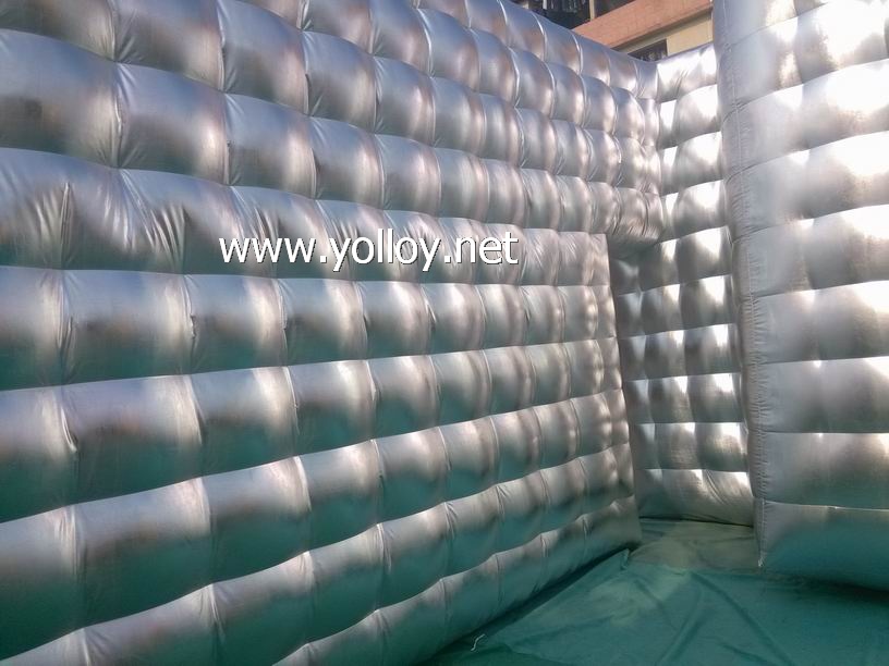 Inflatable silver stage for catwalk fashion shows