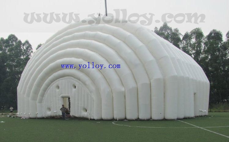 large white inflatable shelter for sports hall tent event