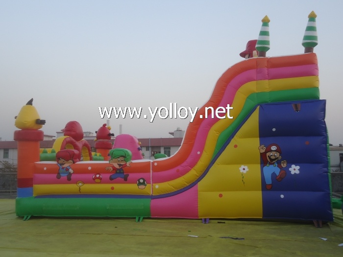 Super Mario and angry bird inflatable slide