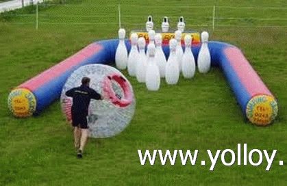 inflatable human bowling ball game