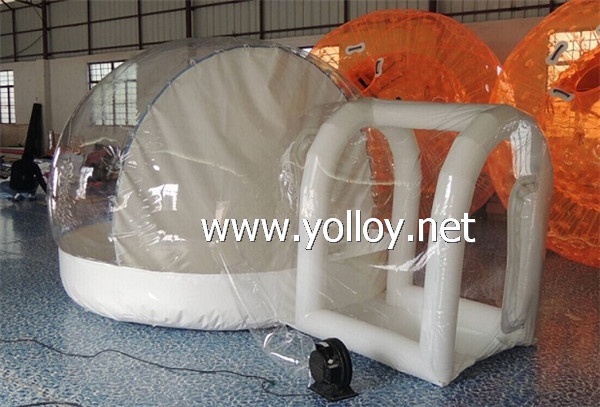 Inflatable snow globe for holiday decoration