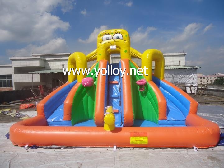 inflatable water slide with pool