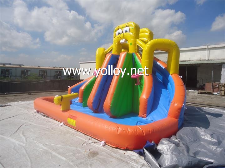 inflatable water slide with pool