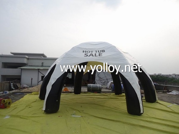 Inflatable sealed spider dome tent