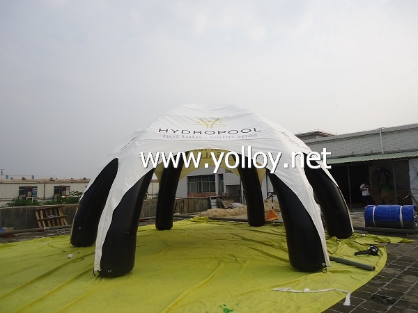 Inflatable sealed spider dome tent