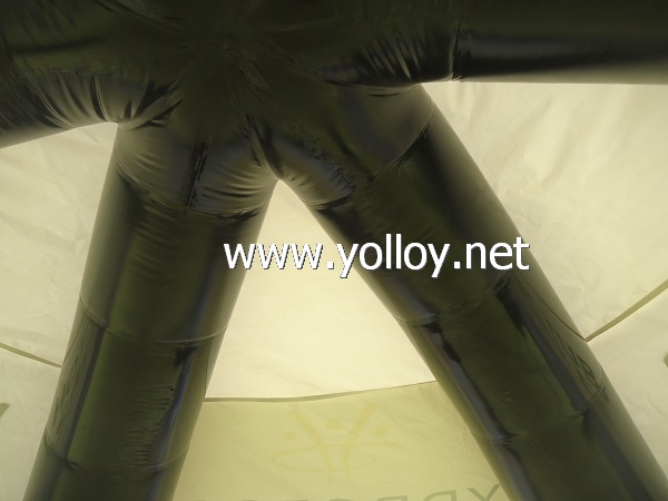 Inflatable sealed spider dome tent