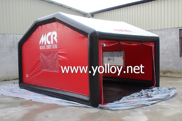 Inflatable shelter tent for racing show