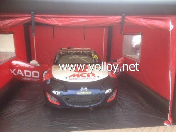 Inflatable shelter tent for racing show
