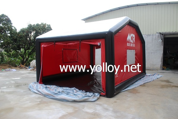 Inflatable shelter tent for racing show