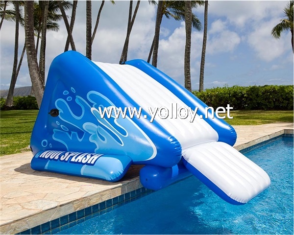 Inflatable water free fall slide