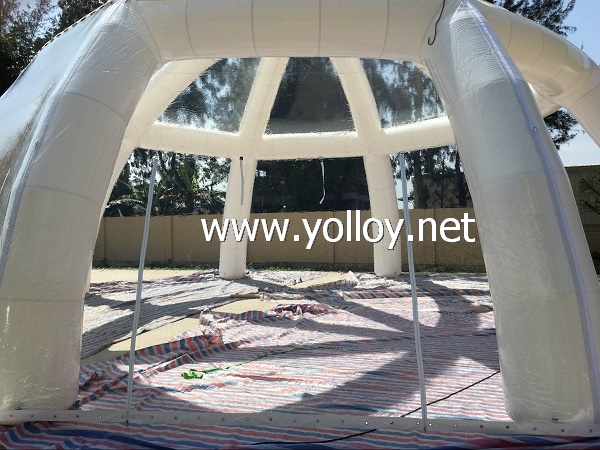 Large Clear Roof Inflatable Igloo Tent with Tunnel Entrance