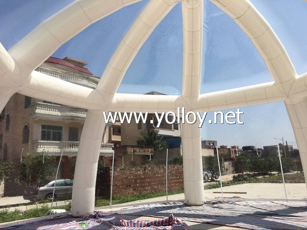 Large Clear Roof Inflatable Igloo Tent with Tunnel Entrance