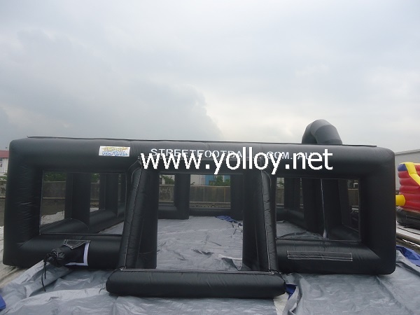 Outdoor Black Inflatable Football Pitch Arena Court For Sale