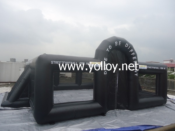 Outdoor Black Inflatable Football Pitch Arena Court For Sale