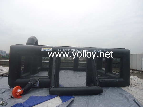 Outdoor Black Inflatable Football Pitch Arena Court For Sale