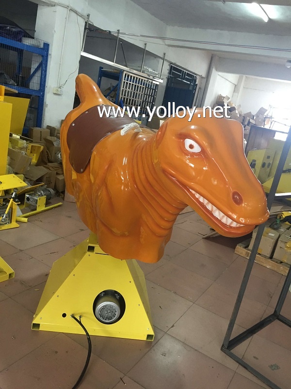 Mechanical dinosaur rodeo for inflatable game