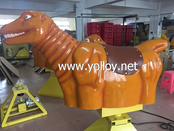 Mechanical dinosaur rodeo for inflatable game